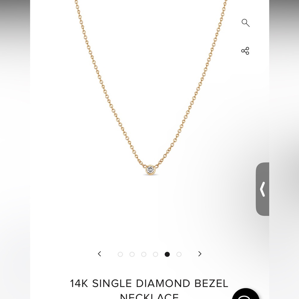 Zoe Chicco 14K Single Diamond Bezel Necklace